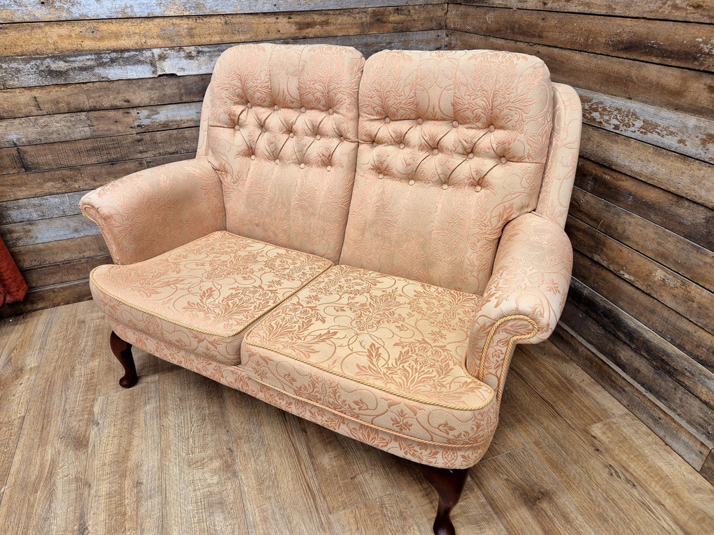 Vintage Pink Damask Two Seater Country House Sofa Settee