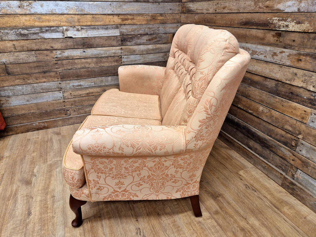 Vintage Pink Damask Two Seater Country House Sofa Settee