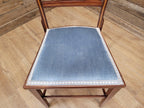 Antique Edwardian Hall or Bedroom Chair Fret Back Inlaid Marquetry Detailing