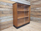 Mid Century Up Cycled Teak Glazed Bookcase Two Adjustable Shelves Black Detail