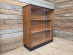 Mid Century Up Cycled Teak Glazed Bookcase Two Adjustable Shelves Black Detail