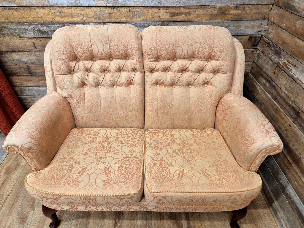 Vintage Pink Damask Two Seater Country House Sofa Settee