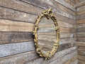 Vintage Plaster Rococo Gold Gilt Style Ornate Oval Mantle Wall Mirror
