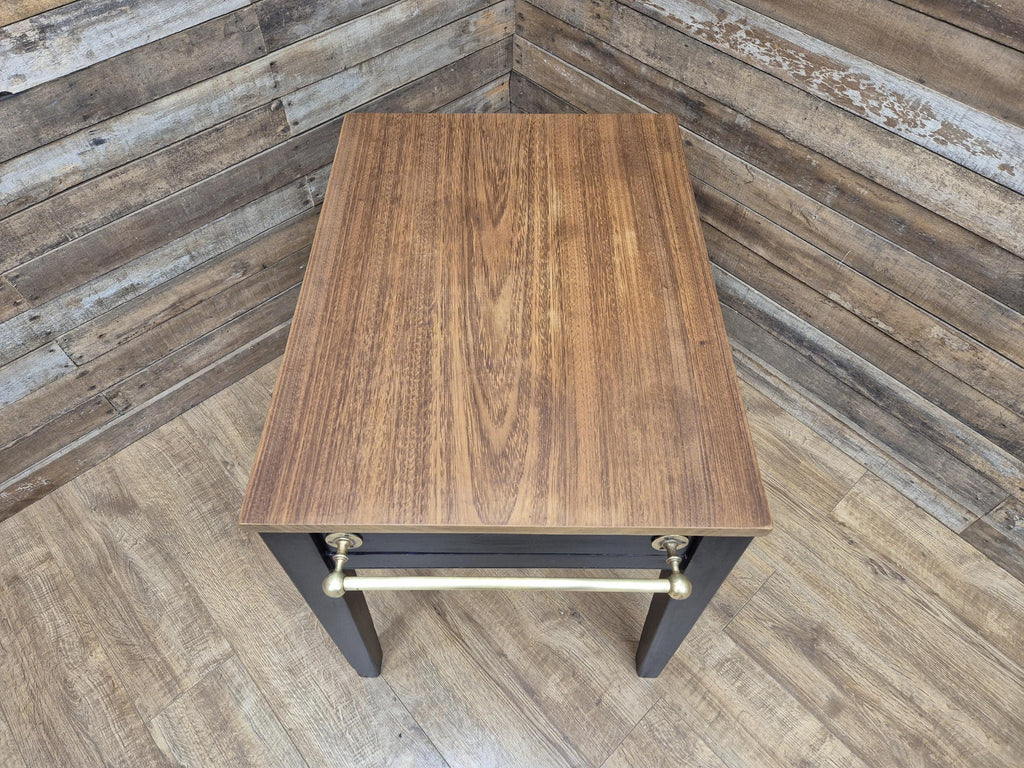 Victorian Mahogany Kitchen Table Black Painted Frame With Drawer Brass Handle