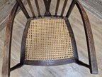 Late 19thC Arts & Craft Open Armchair Bergere Reed Seat Antique Hall Chair