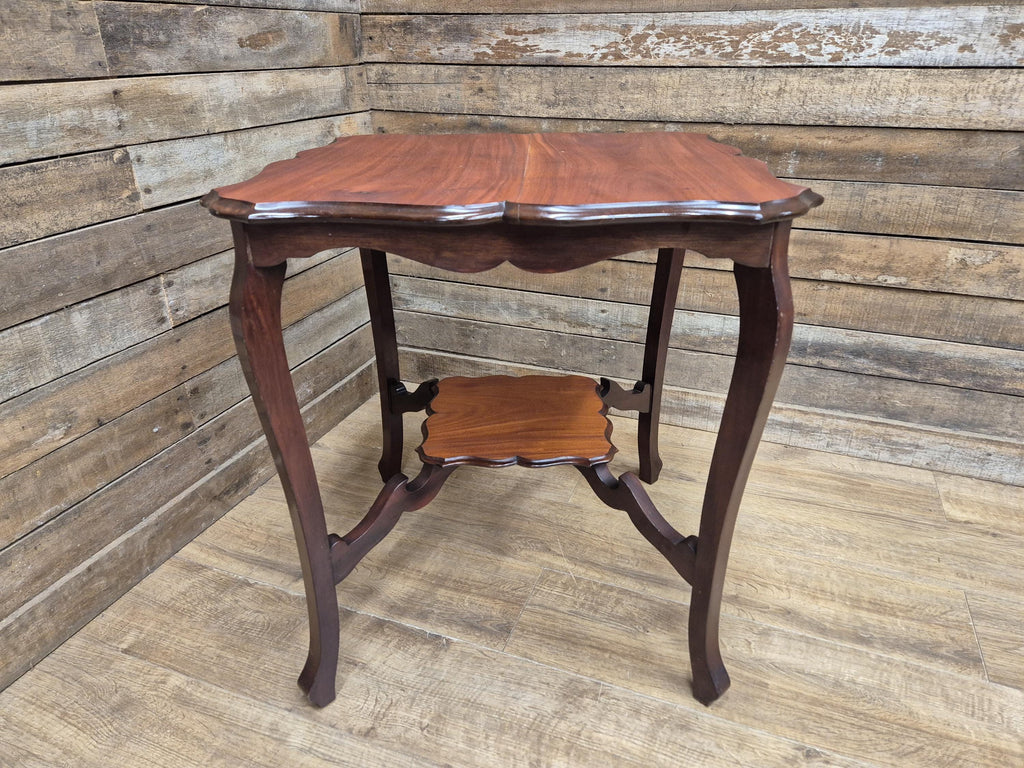 Vintage Mahogany Two Tier Shaped Side Table With Sabre Legs
