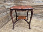 Vintage Mahogany Two Tier Shaped Side Table With Sabre Legs