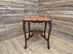 Vintage Mahogany Two Tier Shaped Side Table With Sabre Legs