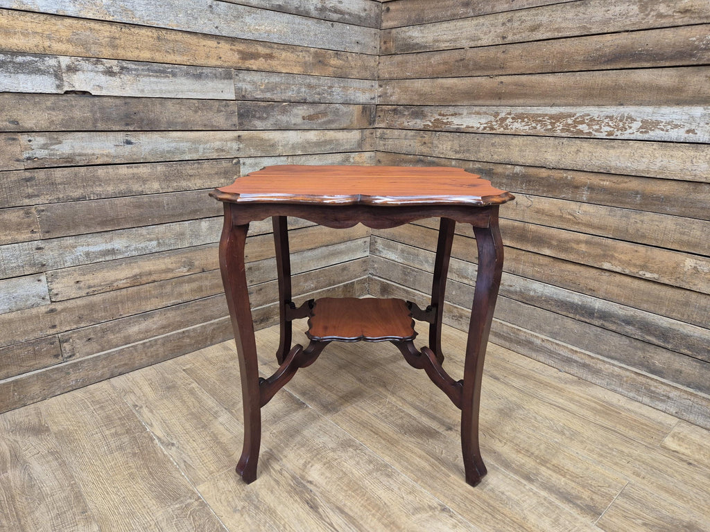 Vintage Mahogany Two Tier Shaped Side Table With Sabre Legs