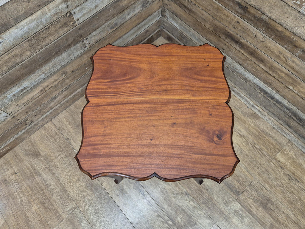 Vintage Mahogany Two Tier Shaped Side Table With Sabre Legs