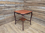 Vintage Mahogany Two Tier Shaped Side Table With Sabre Legs