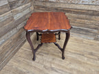 Vintage Mahogany Two Tier Shaped Side Table With Sabre Legs