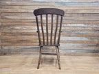 Country House Antique Distressed Lath Back Grandfather Oak And Elm Windsor Chair
