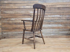 Country House Antique Distressed Lath Back Grandfather Oak And Elm Windsor Chair