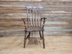 Country House Antique Distressed Lath Back Grandfather Oak And Elm Windsor Chair