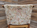 Vintage Oak Mid Century Arched Dining Chairs Set of 3 Floral Upholstery