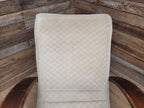 Vintage Art Deco Bentwood Lounge Chair Curved Oak Arms Beige Fabric