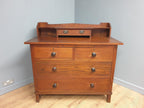 Antique Victorian Oak 2 Over 2 Dresser Chest of Drawers Wash Stand