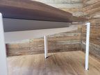 Industrial Solid Office Desk Metal Frame Adjustable Feet Metal Cable Tray