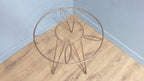 Mid Century Retro Style Tri Legged Glass Topped Coffee End Table Hairpin Legs
