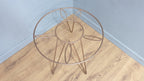 Mid Century Retro Style Tri Legged Glass Topped Coffee End Table Hairpin Legs