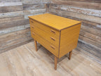 Three Drawer Mid Century Schreiber Vintage Chest of Drawers Pin Legs