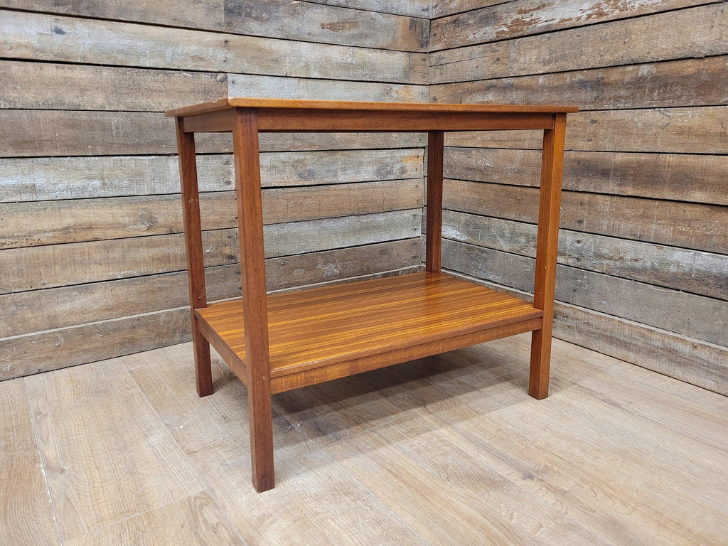 Mid Century Danish Influenced Teak Two Tier Occasional Coffee Side Table