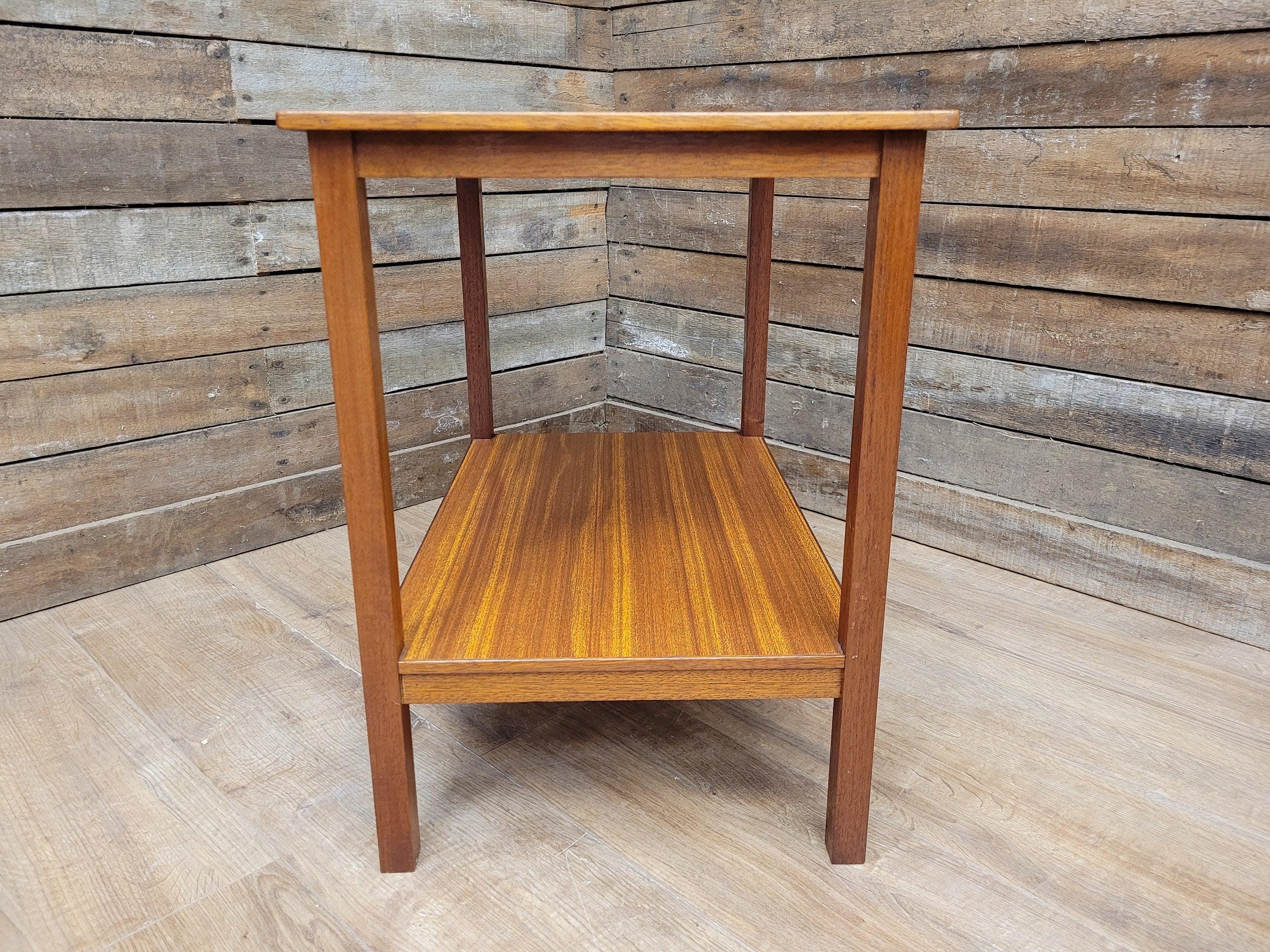 Mid Century Danish Influenced Teak Two Tier Occasional Coffee Side Table