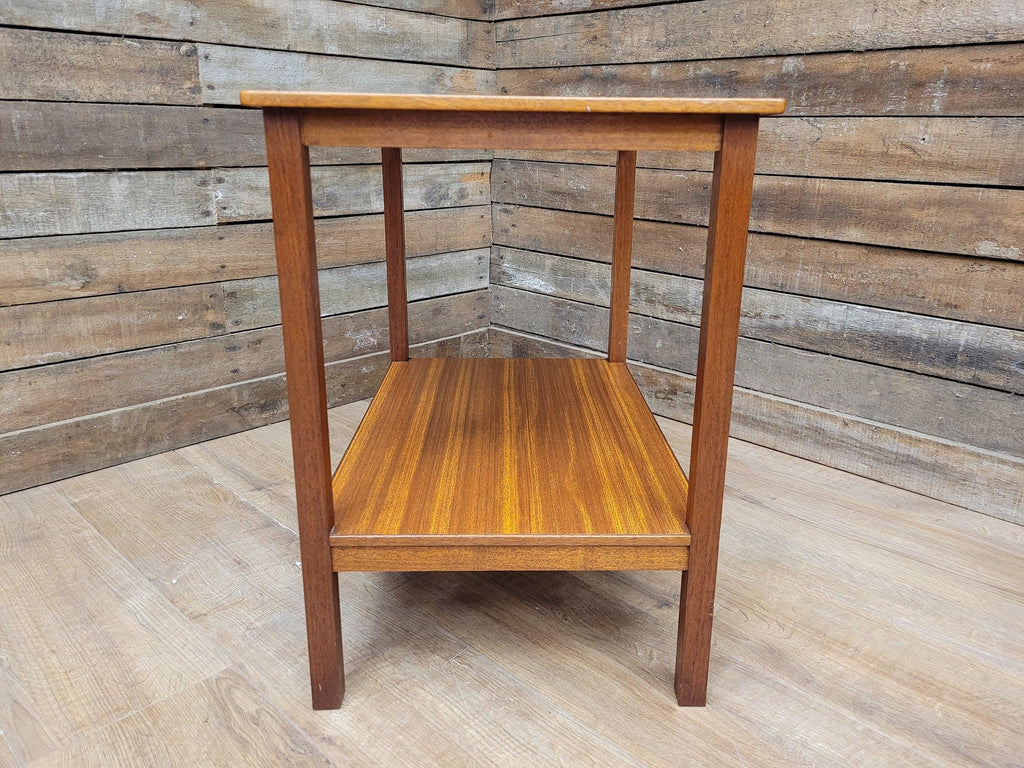 Mid Century Danish Influenced Teak Two Tier Occasional Coffee Side Table