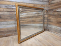 Large Vintage Bevel Edged Gold And Silver Distressed Framed Over Mantle Mirror
