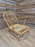 Mid Century Ercol Blonde Original Elm Windsor Armchair Model 203 Elm Beech