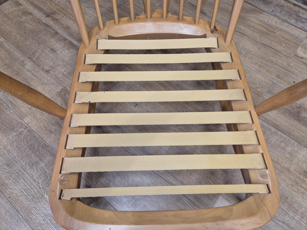 Mid Century Ercol Blonde Original Elm Windsor Armchair Model 203 Elm Beech