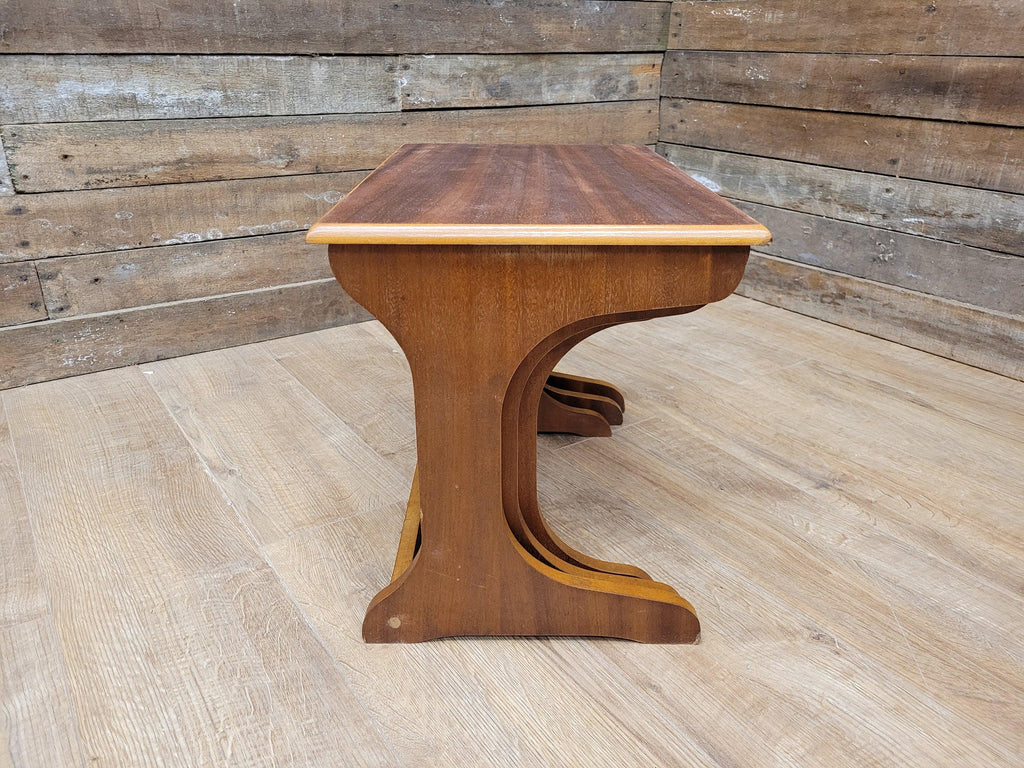 Mid Century Teak Nesting Tables Retro Chic Danish Inspired