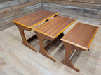 Mid Century Teak Nesting Tables Retro Chic Danish Inspired