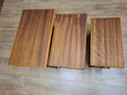 Mid Century Teak Nesting Tables Retro Chic Danish Inspired