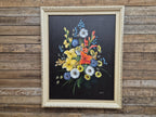 Mid Century Original Signed Framed Painting Of Still Life Flowers
