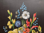 Mid Century Original Signed Framed Painting Of Still Life Flowers