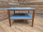 Mid Century Danish Influenced Teak Decoupaged Up Cycled Side Table Afromosia