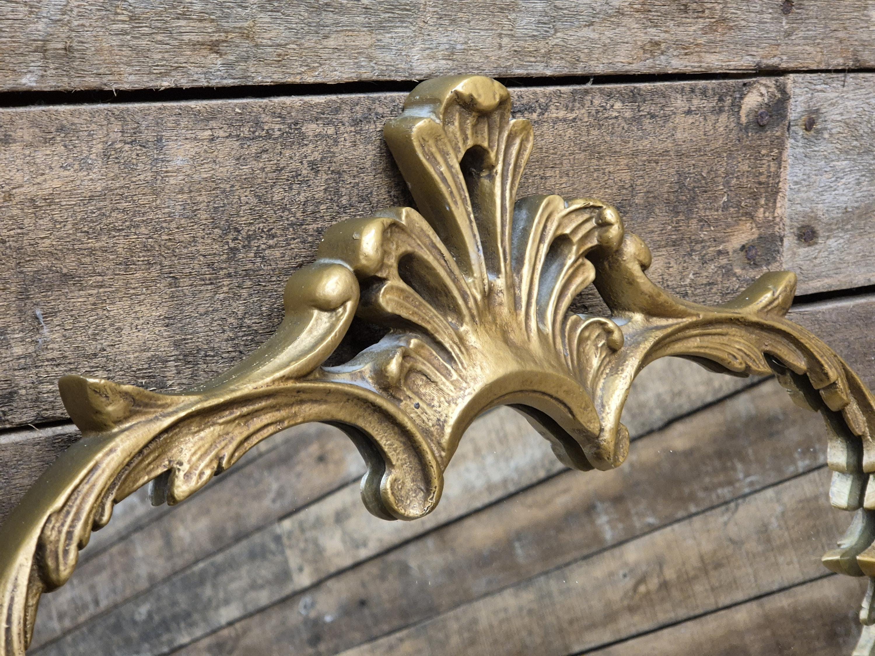 Vintage Rococo Gold Gilt Style Ornate Mantle Wall Mirror