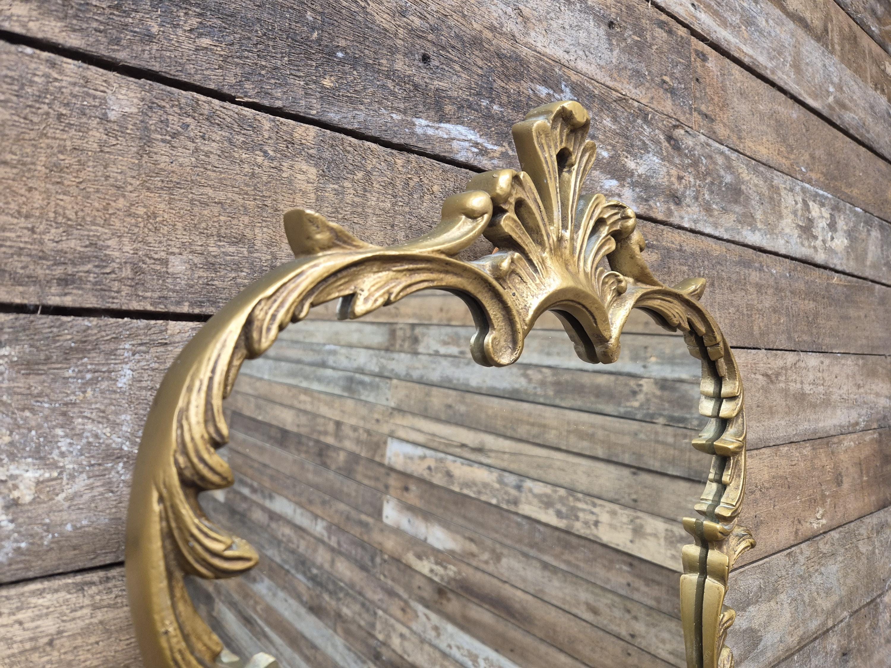 Vintage Rococo Gold Gilt Style Ornate Mantle Wall Mirror