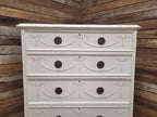 Antique Victorian Pine Distressed Painted Six Drawer Chest Graduating Drawers