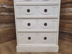 Antique Victorian Pine Distressed Painted Six Drawer Chest Graduating Drawers