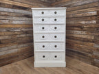 Antique Victorian Pine Distressed Painted Six Drawer Chest Graduating Drawers