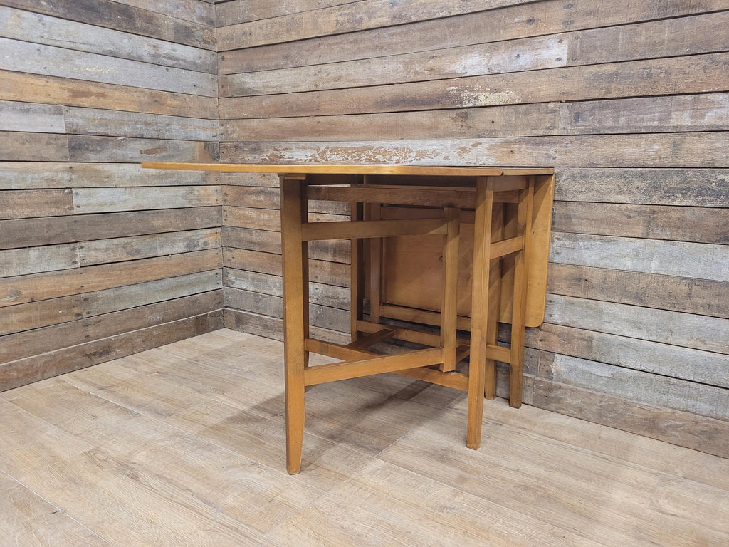 Mid Century Vintage Teak Style Formica Drop Leaf Dining Table Retro