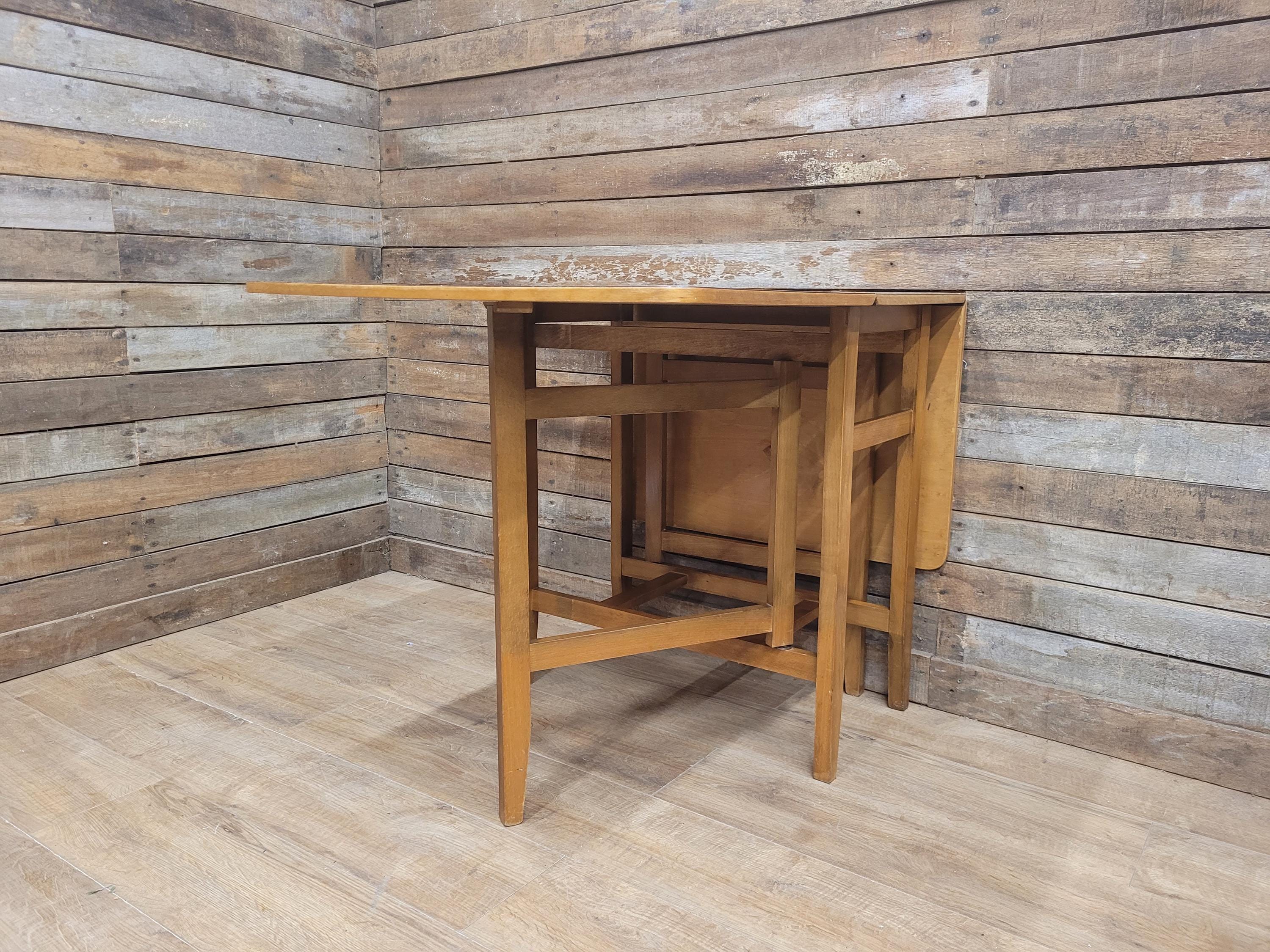 Mid Century Vintage Teak Style Formica Drop Leaf Dining Table Retro