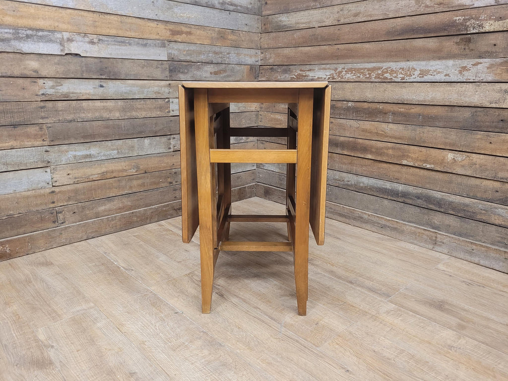 Mid Century Vintage Teak Style Formica Drop Leaf Dining Table Retro