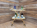 Mid Century Two Tier Retro Drinks Trolley Cocktail Trolley Foldable Vintage