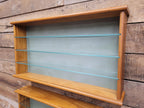 Two Vintage Model Cars Wall Mounted Display Cabinet Glass Shelves