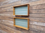 Two Vintage Model Cars Wall Mounted Display Cabinet Glass Shelves