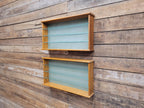 Two Vintage Model Cars Wall Mounted Display Cabinet Glass Shelves